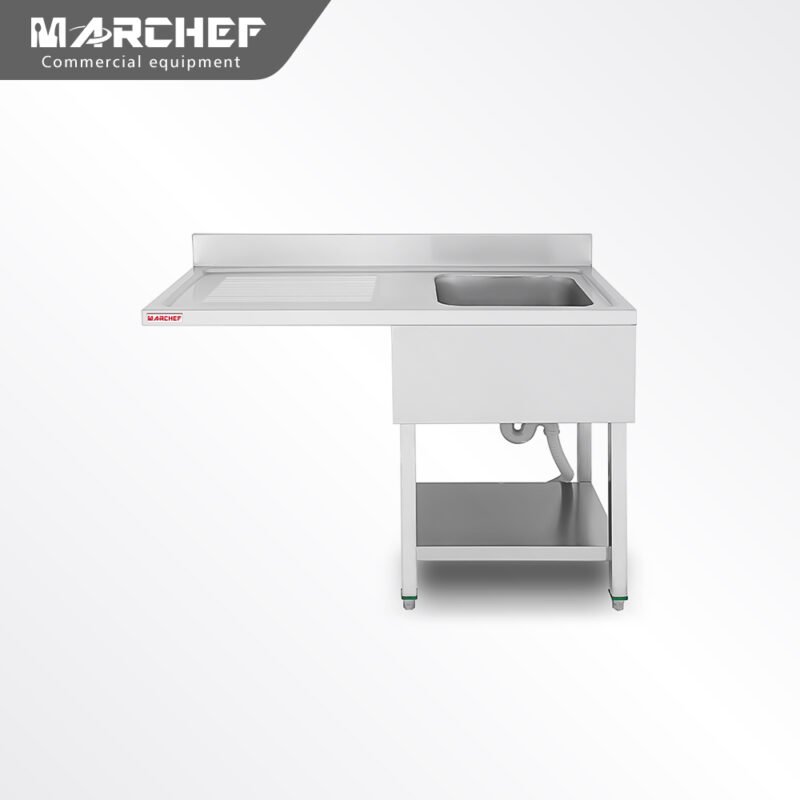 Freestanding Commercial Stainless Steel Single Sink with Plateform & Undershelf SX-126