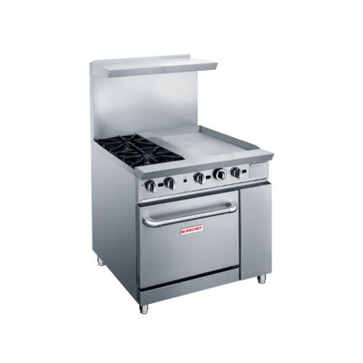 Professional 2-Burner Gas Range with Oven & Griddles - DCR36-2B24GM