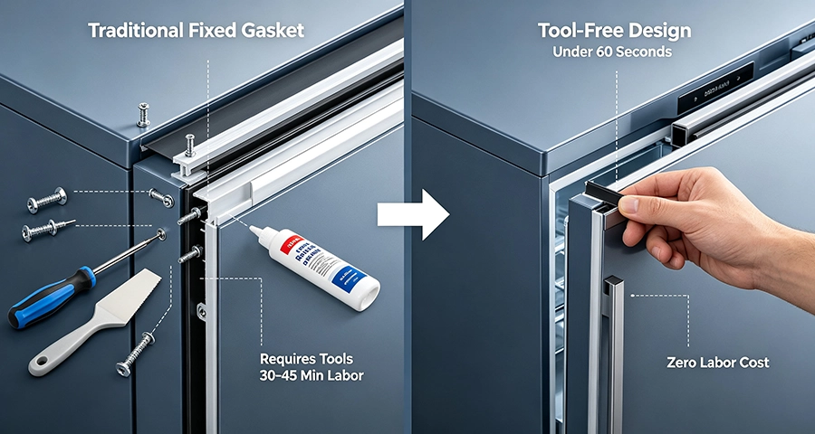 Premium Tool-less Removable Gaskets for Commercial Kitchens Tool-less Removable Gaskets MARCHEF