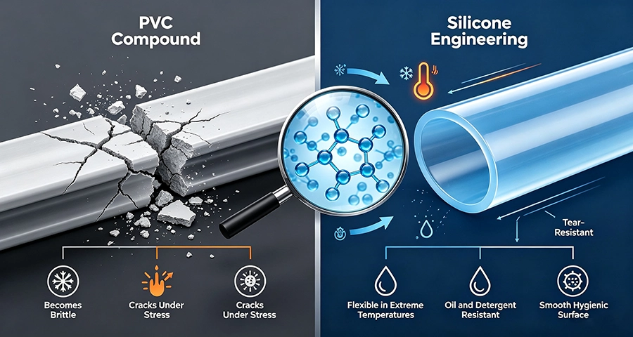 Advanced Silicone Material Engineering for Commercial Refrigeration Silicone vs PVC Gaskets Commercial Kitchen