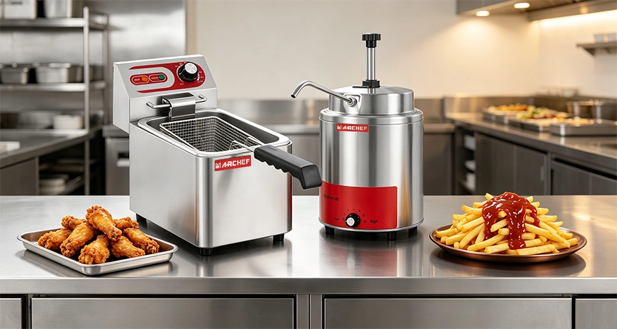 commercial kitchen portion control equipment in fast food restaurant